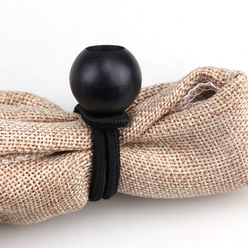 AOPRIE 30 Pack Bungee Balls, Black Ball Bungee Heavy Duty Heavyweight 4 inches Tarp Bungee Cords, Weather Resistant Tie Down Strap 4mm Thickness - for Camping, Tents, Cargo, Holding Wire and Hoses - Image 4